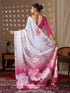 Multi Soft Satin Georgette Saree With Blouse - Full View | Samyak Fashion