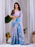 Multi Soft Satin Georgette Saree With Blouse - Front View | Samyak Fashion