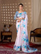 Multi Soft Satin Georgette Saree With Blouse - Front View | Samyak Fashion