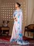 Multi Soft Satin Georgette Saree With Blouse - Side View | Samyak Fashion