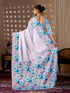 Multi Soft Satin Georgette Saree With Blouse - Close-up View | Samyak Fashion