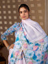 Multi Soft Satin Georgette Saree With Blouse - Full View | Samyak Fashion