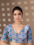 Multi Soft Satin Georgette Saree With Blouse - Front View | Samyak Fashion
