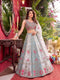 Multi Tabby Silk Lehenga Choli Ethnic Coding Sequins Work With Can-can & Canvas Patta - Front View | Samyak Fashion