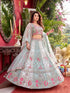 Multi Tabby Silk Lehenga Choli Ethnic Coding Sequins Work With Can-can & Canvas Patta - Back View | Samyak Fashion