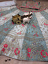 Multi Tabby Silk Lehenga Choli Ethnic Coding Sequins Work With Can-can & Canvas Patta - Side View | Samyak Fashion