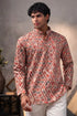 Multicolor Linen Mens Short Kurta - Side View | Samyak Fashion