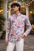 Multicolor Linen Mens Short Kurta - Front View | Samyak Fashion