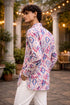 Multicolor Linen Mens Short Kurta - Back View | Samyak Fashion