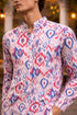 Multicolor Linen Mens Short Kurta - Detail View | Samyak Fashion