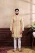Multy Art Silk Mens Kurta With Payjama - Front View | Samyak Fashion