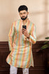 Multy Art Silk Mens Kurta With Payjama - Side View | Samyak Fashion