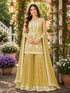 Mustard Chiffon Sharara - Front View | Samyak Fashion