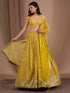 Mustard Georgette Lehenga Choli - Front View | Samyak Fashion