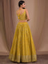 Mustard Georgette Lehenga Choli - Back View | Samyak Fashion