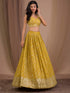 Mustard Georgette Lehenga Choli - Detail View | Samyak Fashion