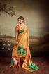 Mustard Jacquard Elegant Party Wear Saree Collection With Blouse - Back View | Samyak Fashion
