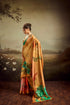 Mustard Jacquard Elegant Party Wear Saree Collection With Blouse - Side View | Samyak Fashion