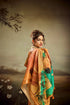 Mustard Jacquard Elegant Party Wear Saree Collection With Blouse - Close-up View | Samyak Fashion