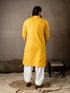 Mustard Linen Mens Kurta With Payjama - Back View | Samyak Fashion