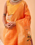 Mustard Pure Silk Party Wear Saree With Blouse - Close-up View | Samyak Fashion