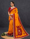 Mustard Pure Soft Cyc Georgette Saree With Blouse - Front View | Samyak Fashion