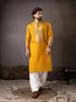 Mustard Silk Mens Kurta With Payjama - Front View | Samyak Fashion