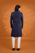 Navy Blue Computer Thread Work On Georgette Mens Premium Men's Sherwani - Side View | Samyak Fashion