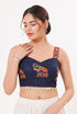 Navy Blue Heavy Magic Cotton Blouse - Front View | Samyak Fashion