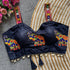 Navy Blue Heavy Magic Cotton Blouse - Detail View | Samyak Fashion