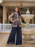 Navy Blue Premium Star Georgette Salwar Suit - Back View | Samyak Fashion