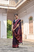 Navy Blue Soft Pashmina Silk Designer Function Wear Saree Collection With Blouse - Detail View | Samyak Fashion