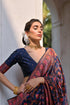 Navy Blue Soft Pashmina Silk Designer Function Wear Saree Collection With Blouse - Full View | Samyak Fashion