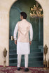 Off White Banarasi Silk Mens Mans - Back View | Samyak Fashion