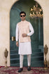 Off White Banarasi Silk Mens Mans - Side View | Samyak Fashion