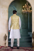 Off White Banarasi Silk Mens Mans - Back View | Samyak Fashion