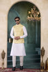 Off White Banarasi Silk Mens Mans - Side View | Samyak Fashion