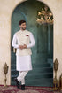 Off White Banarasi Silk Mens Mans - Front View | Samyak Fashion