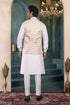 Off White Banarasi Silk Mens Mans - Back View | Samyak Fashion
