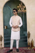 Off White Banarasi Silk Mens Mans - Side View | Samyak Fashion