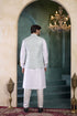 Off White Banarasi Silk Mens Mans - Back View | Samyak Fashion