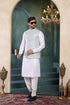 Off White Banarasi Silk Mens Mans - Side View | Samyak Fashion