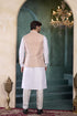 Off White Banarasi Silk Mens Mans - Back View | Samyak Fashion