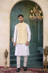 Off White Banarasi Silk Mens Mans - Front View | Samyak Fashion