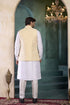 Off White Banarasi Silk Mens Mans - Back View | Samyak Fashion