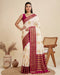 Off White Banarasi Soft Silk Elegant Party Wear Saree Collection With Blouse - Front View | Samyak Fashion