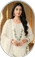 Off White Chiffon Salwar Suit - Back View | Samyak Fashion