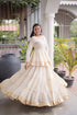 Off White Cora Cotton Lehenga Choli - Full View | Samyak Fashion