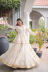 Off White Cora Cotton Lehenga Choli - Styled View | Samyak Fashion