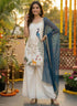 Off White French Crepe Salwar Suits - Front View | Samyak Fashion